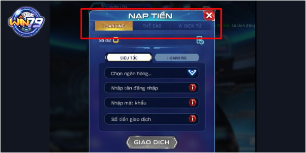 Các phương thức nạp tiền WIN79